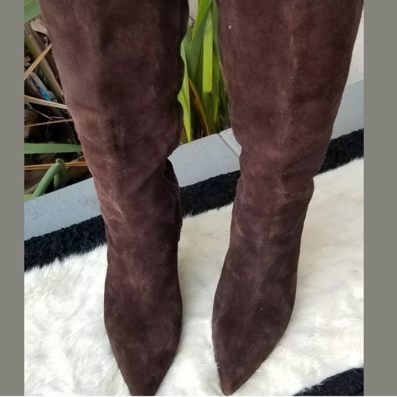Burberry Suede Knee High Boots - Picture 1 of 8